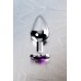 CicimshopMetal by TOYFA Anal Plug, Metal, gümüş, mor kristalli, 8 cm, Ø 3,4 cm, 85 g
