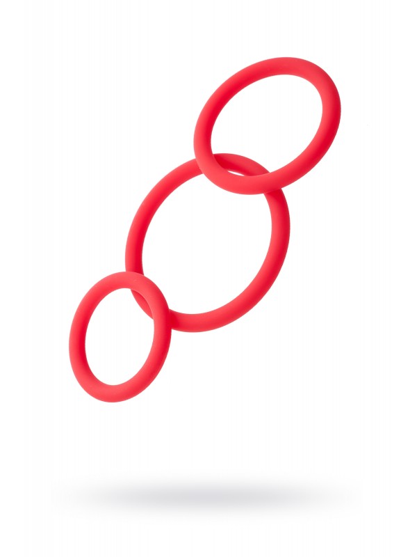 CicimshopBlack & Red TOYFA Penis Halkası Seti, Silikon, Kırmız�&hellip;